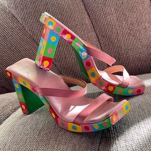 Vintage 1990s Fendi Painted Wooden Heels